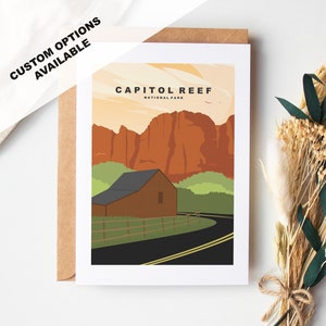 Tarjeta de felicitación de Capitol Reef - Parque Nacional Capitol Reef - Tarjetas de felicitación de parques nacionales de EE. UU. - Sobre incluido - Tarjeta reciclada blanca