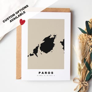 Carte de voeux personnalisée Paros - Enveloppe Kraft incluse - Texte personnalisé - Carte de voeux - Carte personnalisée - Paros - - Grèce