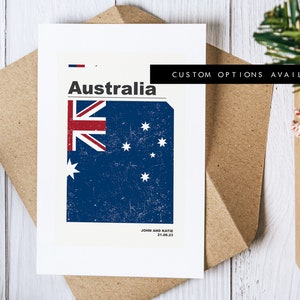 Cartão de felicitações da Austrália - Cartão de felicitações personalizado - Austrália - Cartão em branco - Envelope reciclado incluído - Cartão de felicitações da Austrália - Aniversário