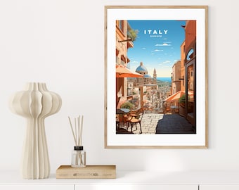 Italy Travel Poster - Print, Framed or Canvas - Italy Travel Print - Retro Style Wall Art Print - Framed Travel Poster - Vintage Style