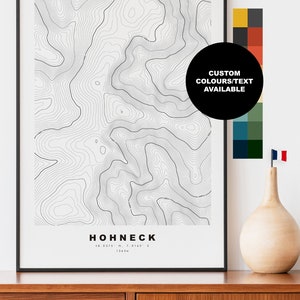 Hohneck Karte  - Poster - Topographie - Kontur -  Kartenposter - Karte Drucken