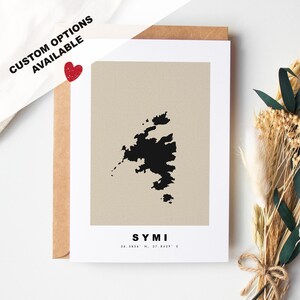 Carte de voeux Symi personnalisée - Enveloppe Kraft incluse - Texte personnalisé - Carte de voeux - Carte personnalisée - Simi - - Grèce
