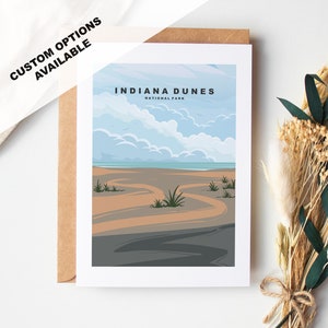Tarjeta de felicitación de Indiana Dunes - Parque Nacional Indiana Dunes - Tarjetas de felicitación de parques nacionales de EE. UU. - Sobre incluido - Tarjeta reciclada blanca