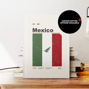Carnet Mexique - Drapeau - A5 ou A4 - Carnet de cartes - Carnet à couverture rigide - Carnet à reliure à anneaux - Ligné - Graphique - Papier ordinaire - Petit cadeau - Cadeau