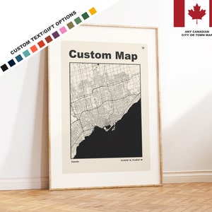 Custom Canada City Map Print - Any City or Town - 18 Colours/Styles - Custom Text Options - Canadian City Map Prints - Canada Cities