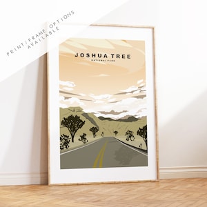 Joshua Tree Print - US National Park Travel Poster - Prints, Framed or Canvas - USA National Parks - Joshua Tree Travel Poster - Gift