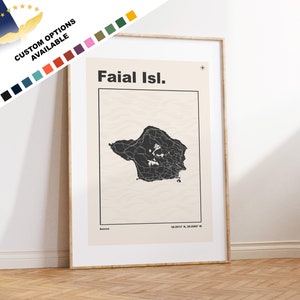 Faial Imprimer - Açores Map Print - Açores Wall Art - Carte - Imprimer - Affiche - Cadeau