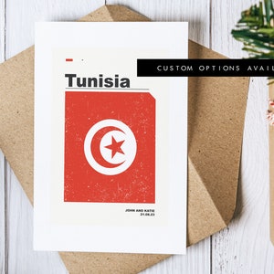 Cartão de felicitações da Tunísia - Cartão de felicitações personalizado - Cartão em branco - Envelope reciclado incluído - Cartão de felicitações - Aniversário - Aniversário - Viagem
