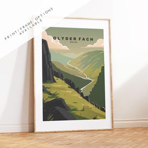 Glyder Fach - Gales - Cartel de viaje - Impresión de viaje - Impresión - Cartel - Arte de pared