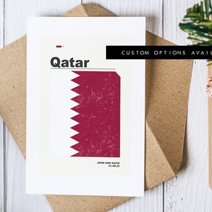 Tarjeta de felicitación de Qatar - Tarjeta de felicitación personalizada - Tarjeta en blanco - Sobre reciclado incluido - Tarjeta de felicitación - Cumpleaños - Aniversario - Viaje