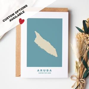Aruba-wenskaart - aangepaste opties beschikbaar - kraftenvelop inbegrepen - jubileum - verjaardag - verrassingsreis - aangepaste kaart