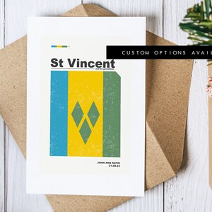 Tarjeta de felicitación de San Vicente y las Granadinas - Tarjeta de felicitación personalizada - Tarjeta en blanco - Sobre reciclado incluido - Tarjeta de felicitación - Cumpleaños