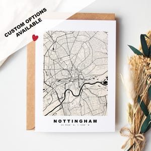 Tarjeta de felicitación de Nottingham - Opciones personalizadas disponibles - Sobre reciclado incluido