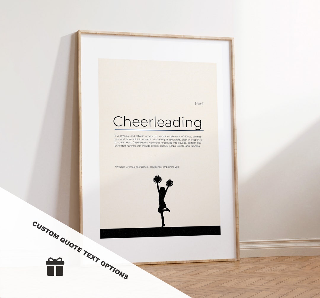 Cheerleading Definition Print Custom Text/quote Options Customised Gift