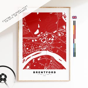 Custom Stadium Map Print - Any Football Stadium - Stadium Map - Gifts For Him - Gift For Dad - Prints or Framed Prints - Brentford