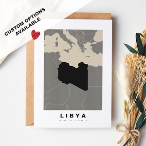Tarjeta de felicitación personalizada de Libia - Sobre Kraft incluido - Texto personalizado - Tarjeta de felicitación de Libia - Aniversario - Viaje sorpresa - Cumpleaños