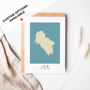 Cartão de felicitações Ios - Opções personalizadas - Envelope Kraft - Aniversário - Aniversário - Viagem surpresa - Io - Nio - Νιός - Grécia