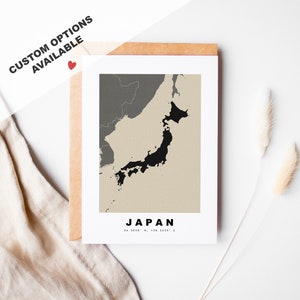 Carte de voeux japonaise personnalisée - Enveloppe Kraft incluse - Texte personnalisé - Carte de voeux Japon - Anniversaire - Voyage surprise - Anniversaire