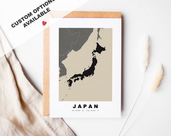 Japan Custom Greeting Card - Kraft Envelope Included - Custom Text - Japan Greeting Card - Anniversary - Surprise Trip - Birthday