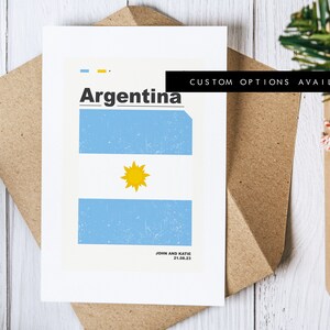 Argentinië wenskaart - aangepaste wenskaart - Argentinië - blanco kaart - inclusief gerecyclede envelop - wenskaart Argentinië - verjaardag