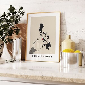 Philippinen Karte Druck - Geschenk Vintage Karte - Geschenk Karte - Vintage Stil - Jahrestag - Hochzeit - Flitterwochen - Urlaub - Geschenk - Karte