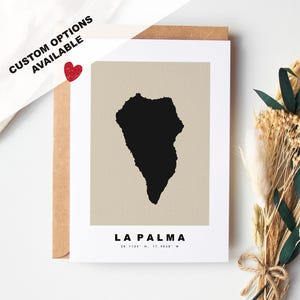 Cartão de felicitações personalizado La Palma - Envelope Kraft incluído - Texto personalizado - Cartão de felicitações - Aniversário - Viagem surpresa - Aniversário