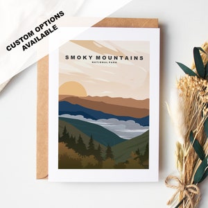 Great Smoky Mountains Grußkarte - Smoky Mountains Nationalpark - US National Parks Grußkarten - Umschlag inklusive - recycelte Karte