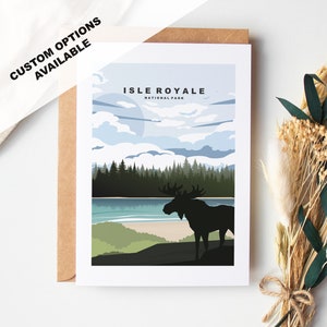 Tarjeta de felicitación de Isle Royale - Parque Nacional Isle Royale - Tarjetas de felicitación de parques nacionales de EE. UU. - Sobre incluido - Tarjeta reciclada blanca