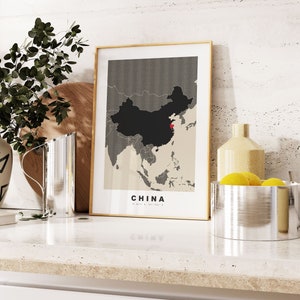 Impression de la Chine - Impression de carte personnalisée - Options de texte personnalisées pour le cadeau - Options de cadres/toile - Impression de carte de style vintage