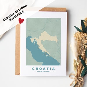 Karta okolicznościowa z Chorwacji - Dostępne opcje niestandardowe - W zestawie koperta Kraft - Rocznica - Urodziny - Niespodziewana wycieczka - Karta niestandardowa