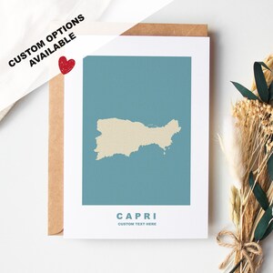 Capri-wenskaart - aangepaste opties beschikbaar - kraftenvelop inbegrepen - jubileum - verjaardag - verrassingsreis - aangepaste kaart