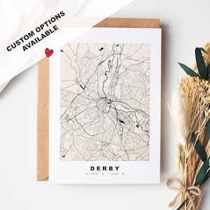 Carte de vœux Derby - Options personnalisées disponibles - Enveloppe recyclée incluse
