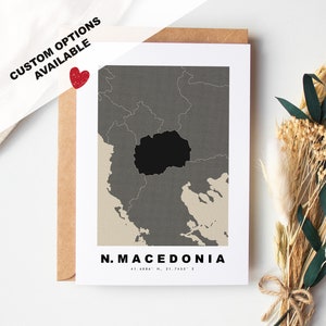 Aangepaste wenskaart Noord-Macedonië - kraftenvelop inbegrepen - aangepaste tekst - wenskaart - jubileum - verrassingsreis - verjaardag