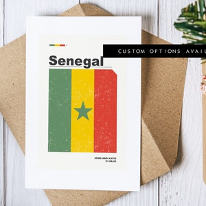 Sénégal - Carte de voeux personnalisée - Carte vierge - Enveloppe recyclée incluse - Carte de voeux - Anniversaire - Anniversaire - Voyage