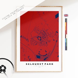 Aangepaste stadionkaart afdrukken - elk voetbalstadion - stadionkaart - cadeaus voor hem - cadeau voor papa - prenten of ingelijste afdrukken - Crystal Palace