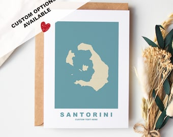 Santorini Greeting Card - Custom Options Available - Kraft Envelope Included - Anniversary - Birthday - Surprise Trip - Custom Card