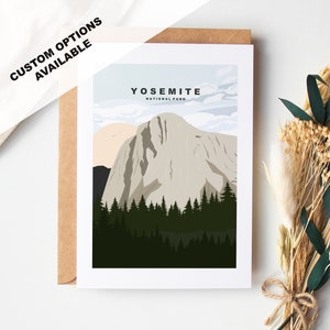 Cartão de felicitações de Yosemite - Parque Nacional de Yosemite - Cartões de felicitações de parques nacionais dos EUA - Envelope incluído - Cartão branco reciclado