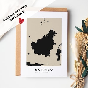 Aangepaste wenskaart Borneo - kraftenvelop inbegrepen - aangepaste tekst - wenskaart - jubileum - verrassingsreis - verjaardag