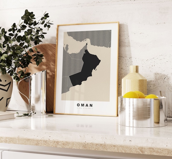 古い日本のコレクション Oman Print - Custom Map Print - Personalised Text Gift