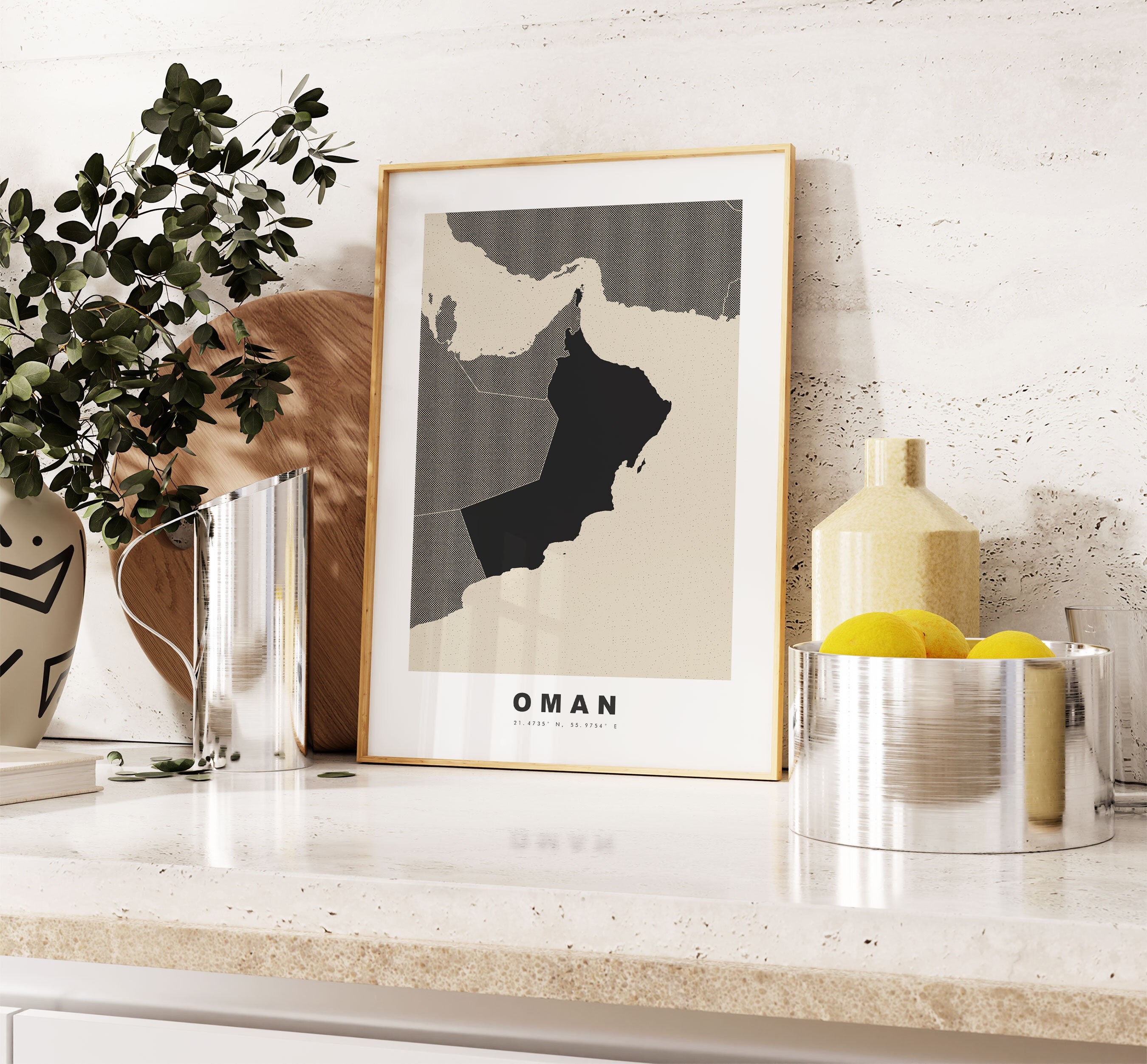 Oman Print - Custom Map Print - Personalised Text Gift Options
