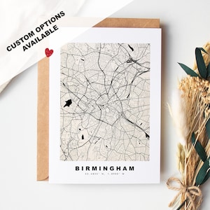 Carte de vœux Birmingham - Options personnalisées disponibles - Enveloppe recyclée incluse