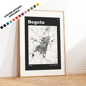 Bogota Map Print - Custom options/colours available - Prints or Framed Prints - Bogota, Colombia - Custom Text for Gift