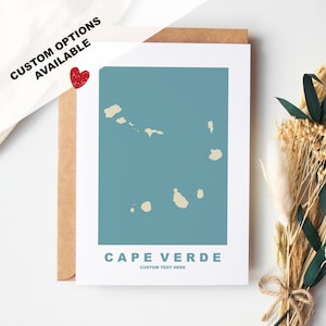 Cartão de felicitações de Cabo Verde - Opções personalizadas disponíveis - Envelope Kraft incluído - Aniversário - Aniversário - Viagem surpresa - Cartão personalizado