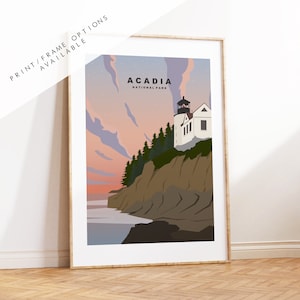 Acadia Print - US National Park Travel Poster - Prints, Framed or Canvas - USA National Parks - Acadia Travel Poster - Gift
