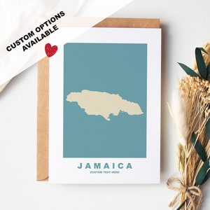 Cartão de felicitações da Jamaica - Opções personalizadas disponíveis - Envelope Kraft incluído - Aniversário - Aniversário - Viagem surpresa - Cartão personalizado