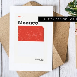 Monaco Greeting Card - Biglietto di auguri personalizzato - Biglietto vuoto - Busta riciclata inclusa - Biglietto di auguri - Compleanno - Anniversario - Viaggio