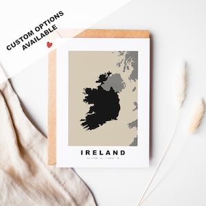Carte de voeux personnalisée Irlande - Enveloppe Kraft incluse - Texte personnalisé - Irlande - Carte de voeux Irlande - Anniversaire - Voyage surprise
