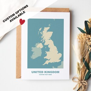 Carte de voeux britannique - Options personnalisées disponibles - Enveloppe recyclée incluse