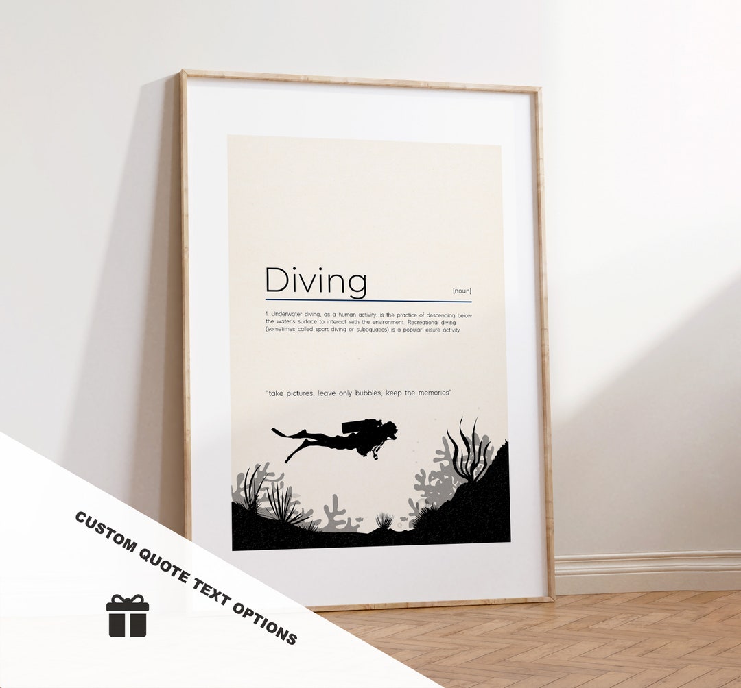 Diving Definition Print Custom Text/quote Options Etsy