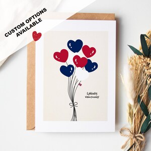 Lykkelig Valentinsdag - Biglietto norvegese per San Valentino - Vuoto all'interno o con messaggio incluso - Busta inclusa - Valentinsdag